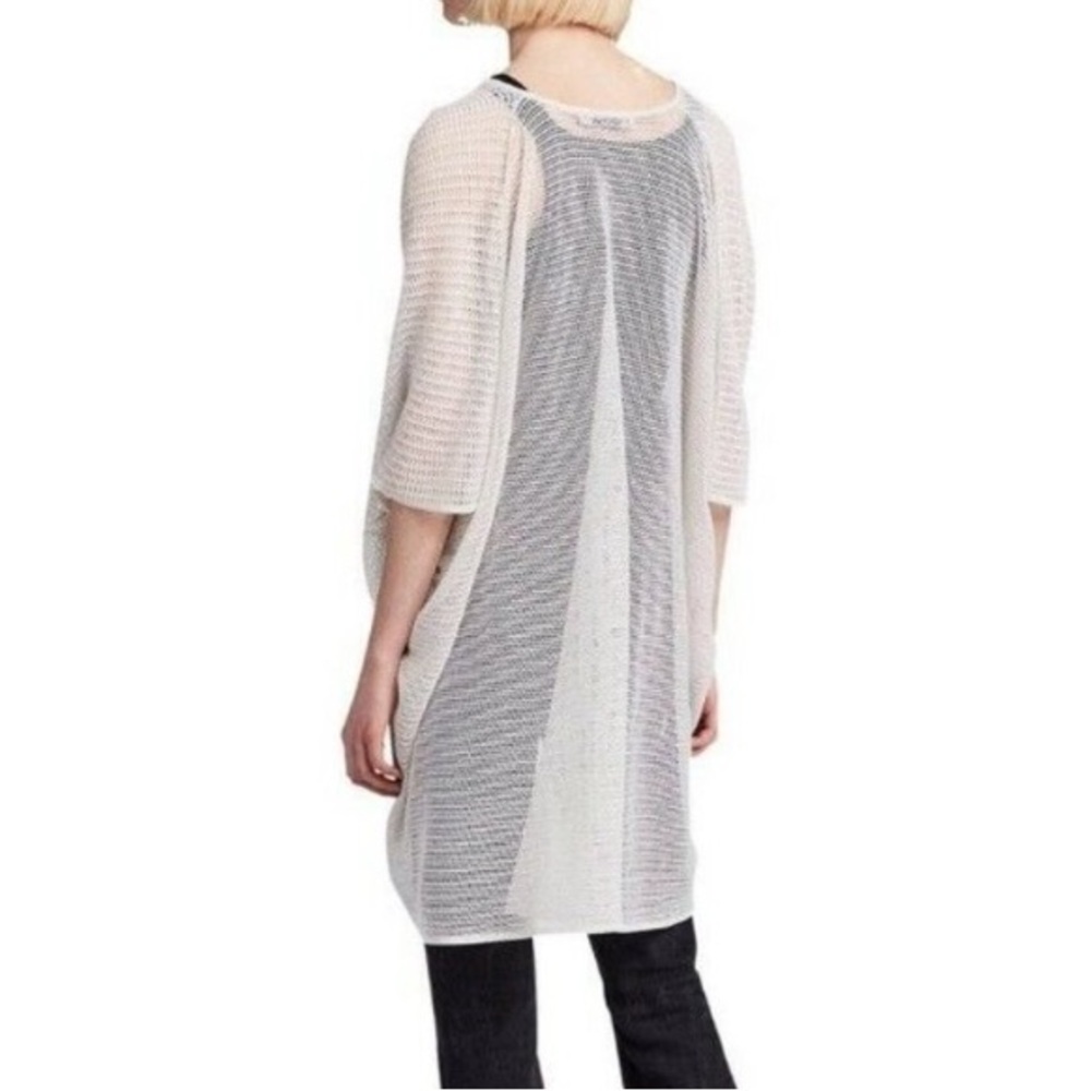 Allsaints White Lightweight Open Knit Itat Twist Tee Draped Layering Shirt Top - Picture 6 of 11